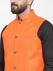 Men's Solid Kurta Pajama with Solid Assorted Waistcoat
