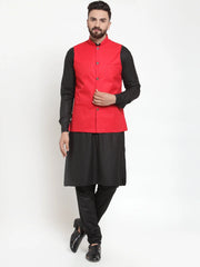 Men's Solid Kurta Pajama with Solid lit Waistcoat