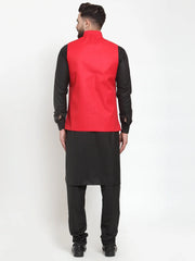 Men's Solid Kurta Pajama with Solid lit Waistcoat