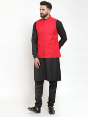 Men's Solid Kurta Pajama with Solid lit Waistcoat