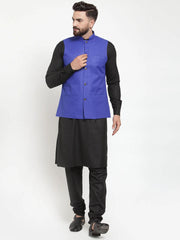 Men's Solid Kurta Pajama with Solid Waistcoat