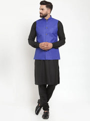 Men's Solid Kurta Pajama with Solid Waistcoat