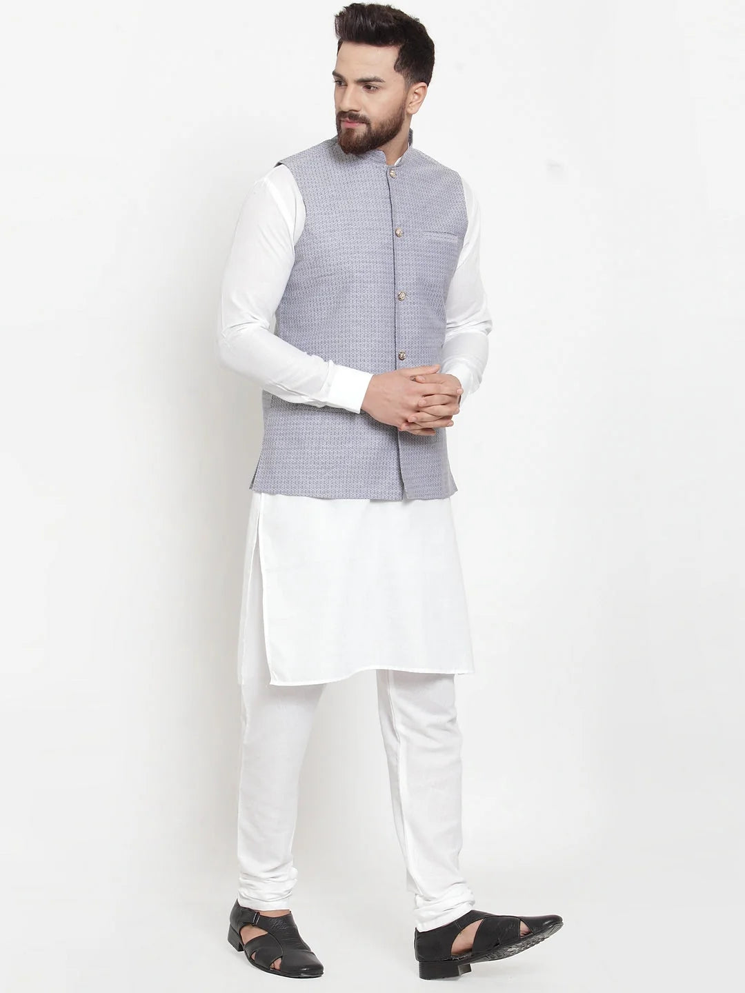 Jacquard Waistcoat Kurta Pajama for Men | Mens Kurta Pajama Set