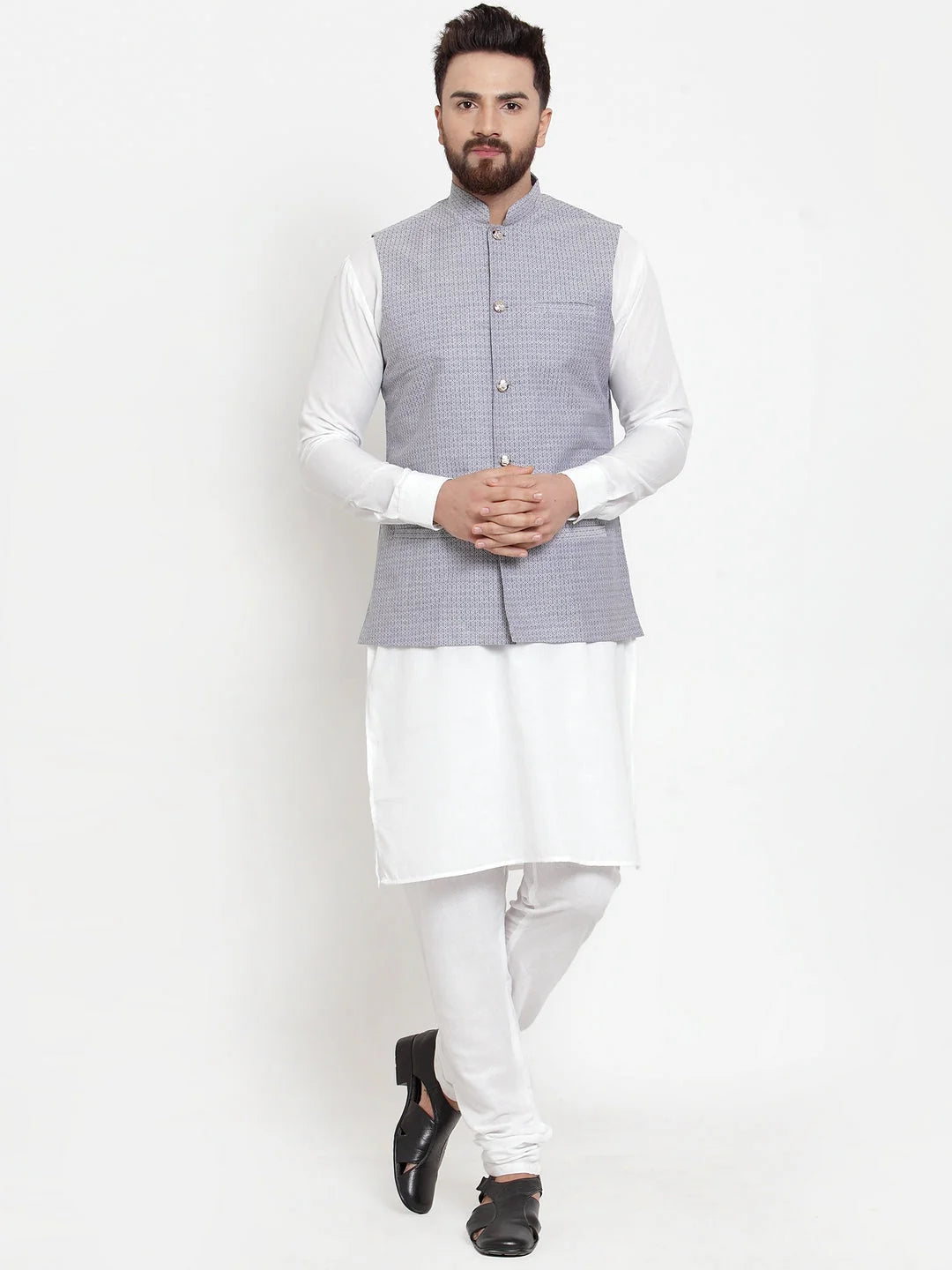 Jacquard Waistcoat Kurta Pajama for Men | Mens Kurta Pajama Set