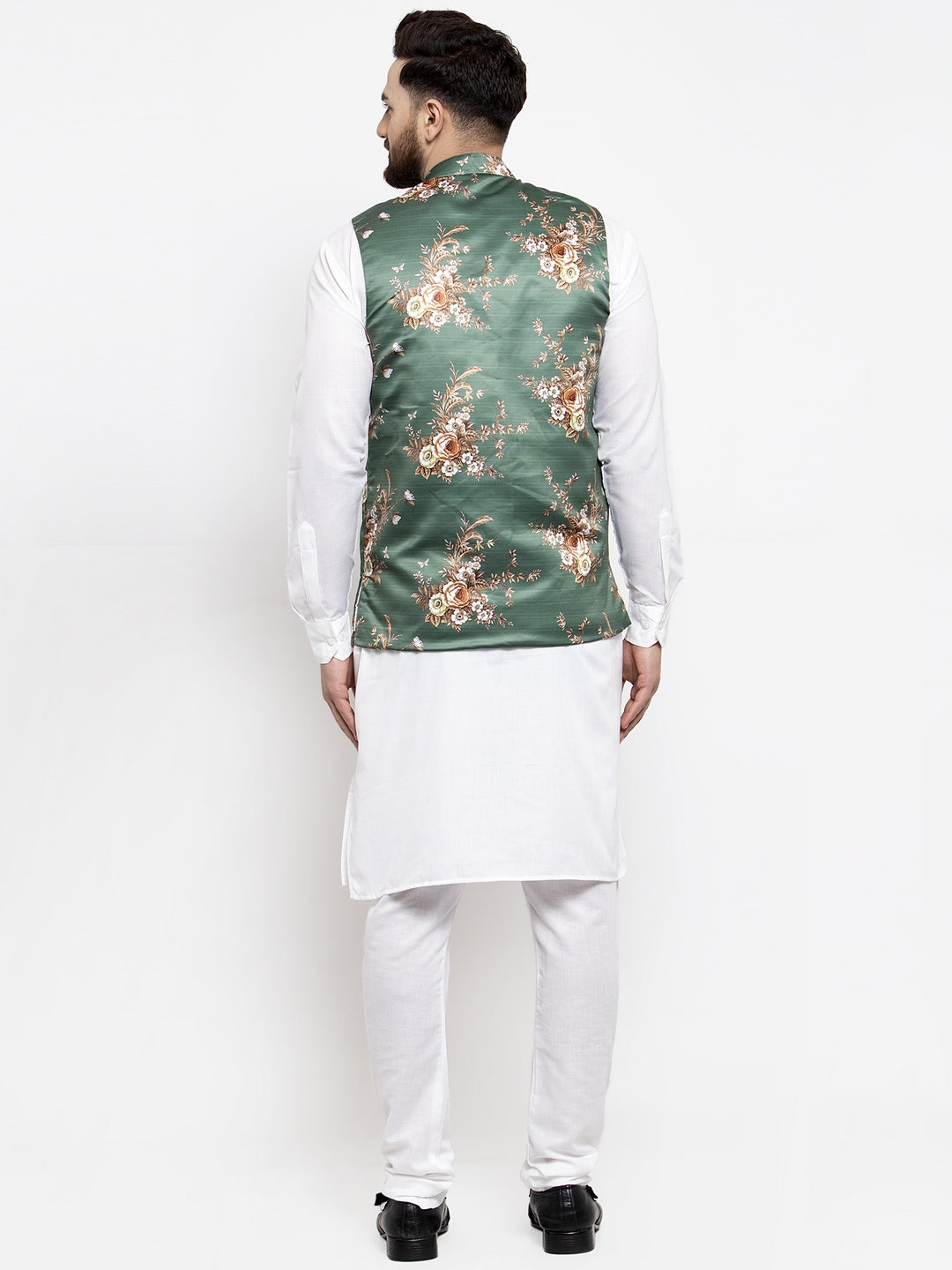 Stylish Mens Kurta Pajama Set with Printed Waistcoat | Kurta P...