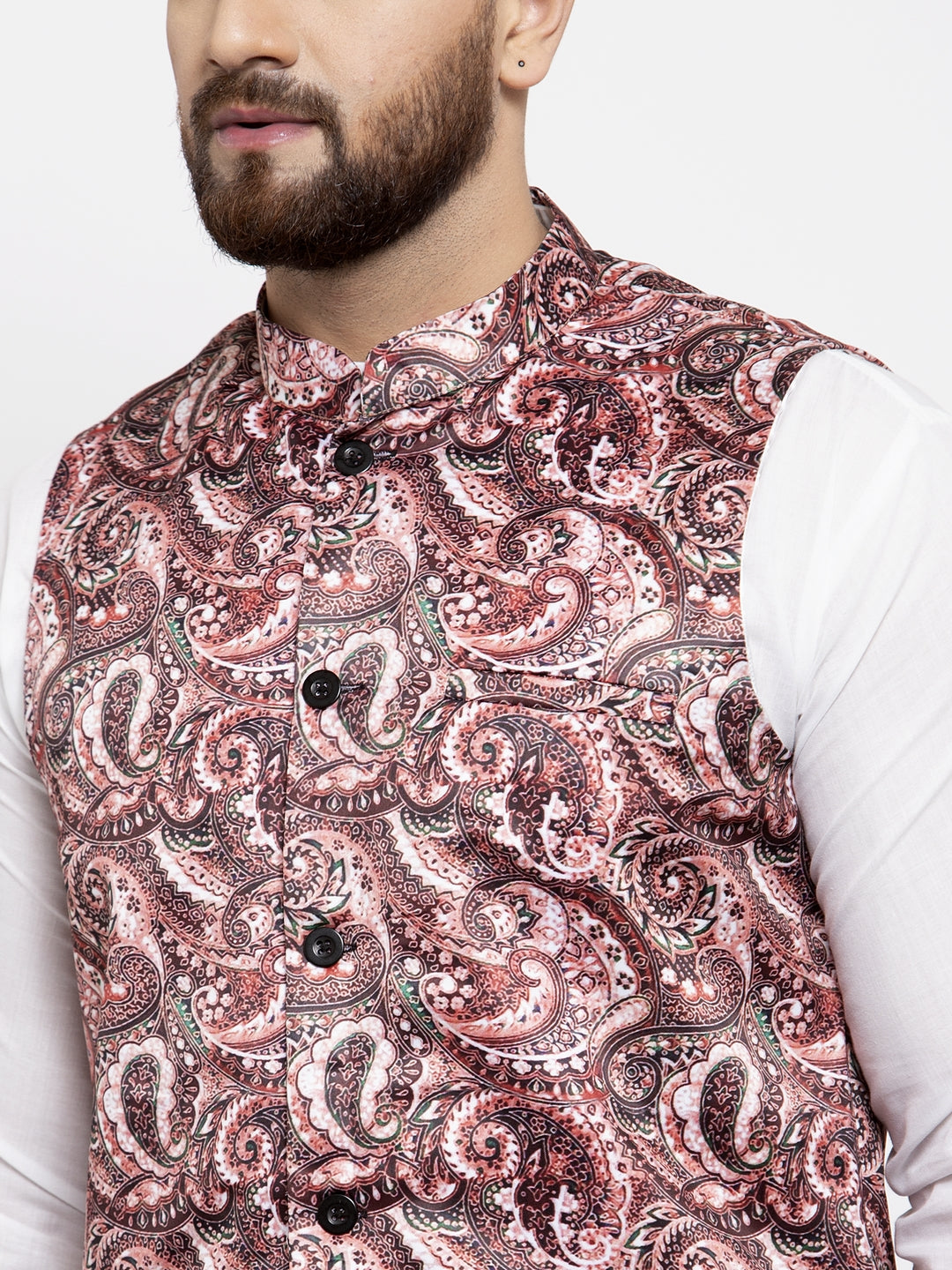 Pink Mens Kurta Pajama Set | Cotton Kurta Pajama with Design