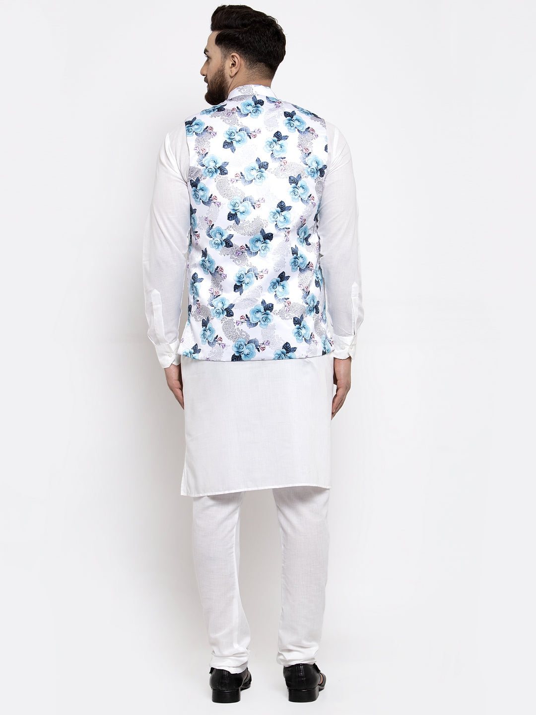 Grey Mens Kurta Pajama Set | Cotton Kurta with Nehru Jacket