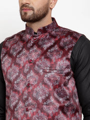 Premium Solid Cotton Kurta Pajama with Printed Waistcoat