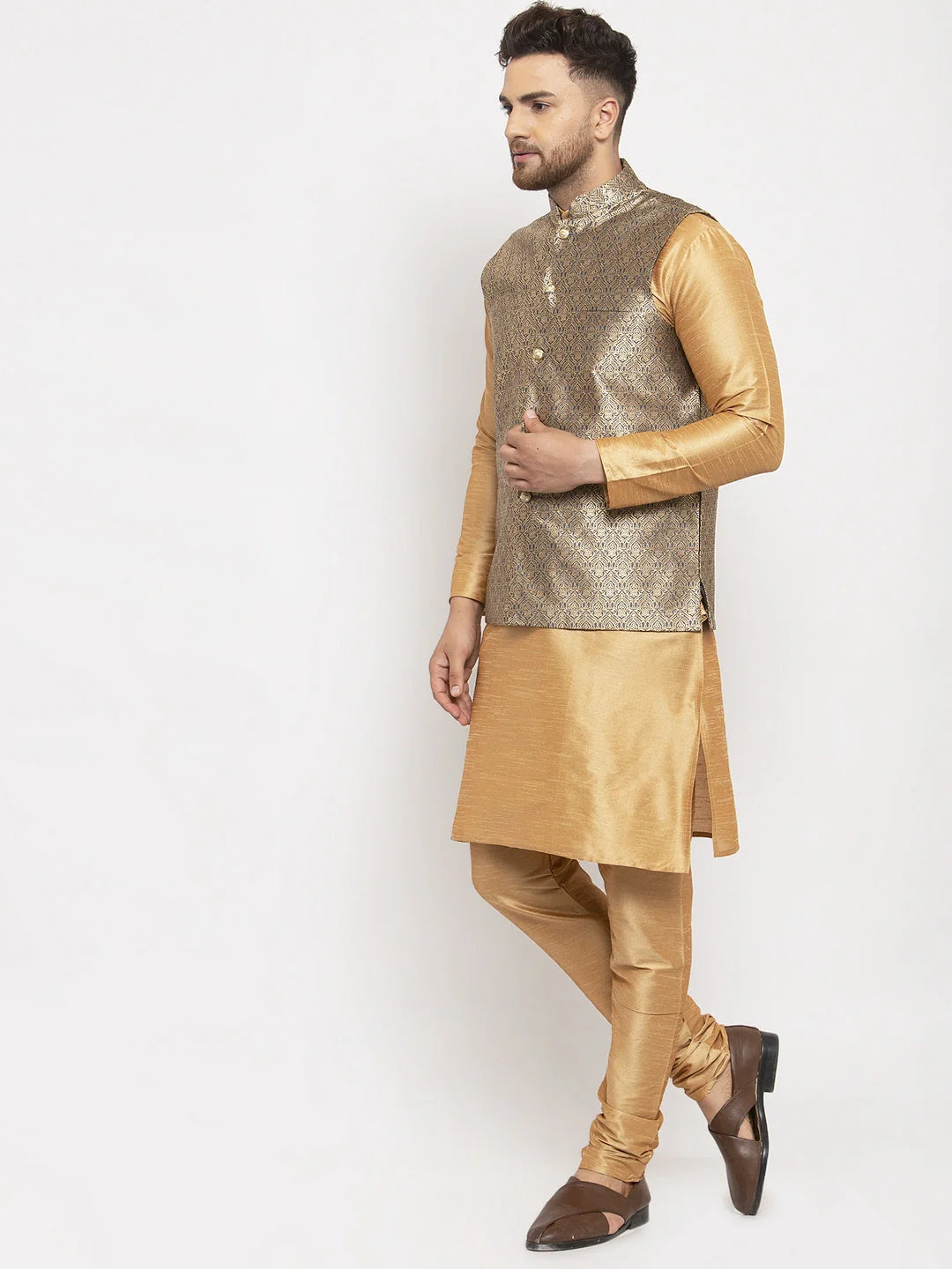 Wonder Solid Kurta Pajama with Waistcoat | Mens Kurta Set