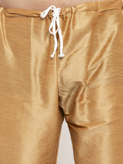 Men's Solid Dupion Kurta Pajama with Woven Jacqaurd Waistcoat