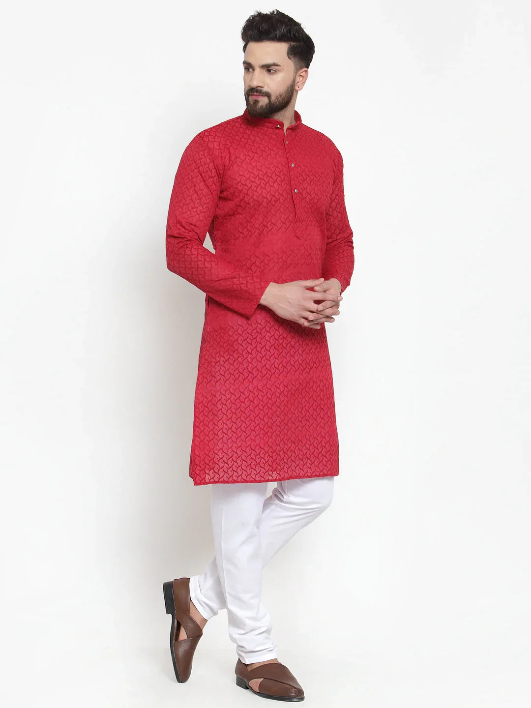 DesiQlo Men Kurta Only - Maroon - KO_561Maroon_S