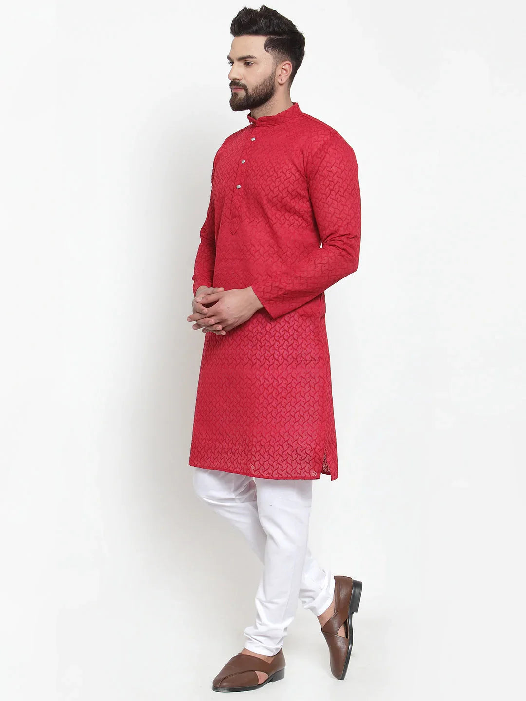 DesiQlo Men Ethnic Set - Maroon - JOKP_561Maroon_S