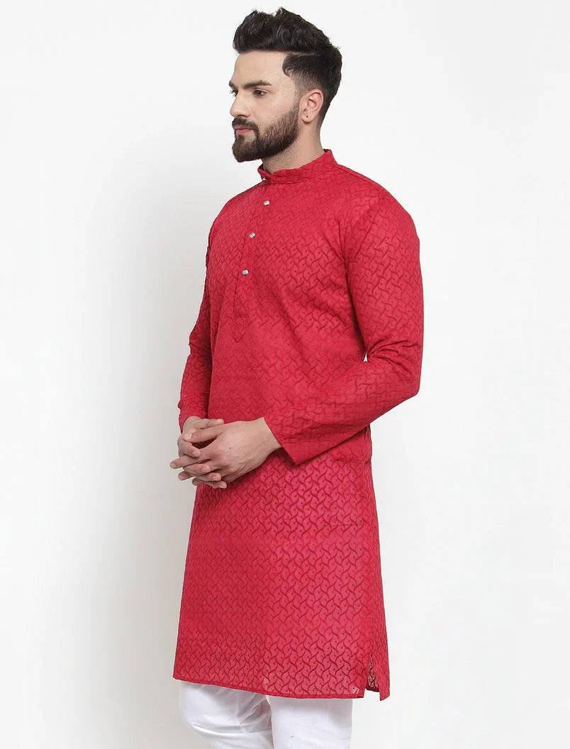 DesiQlo Men Kurta Only - Maroon - KO_561Maroon_S