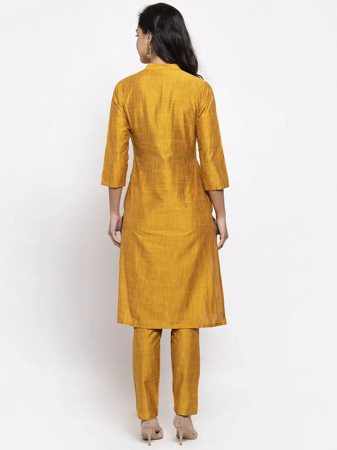 Yellow Cotton Kurta Set with Trousers | Women's Kurta Sets