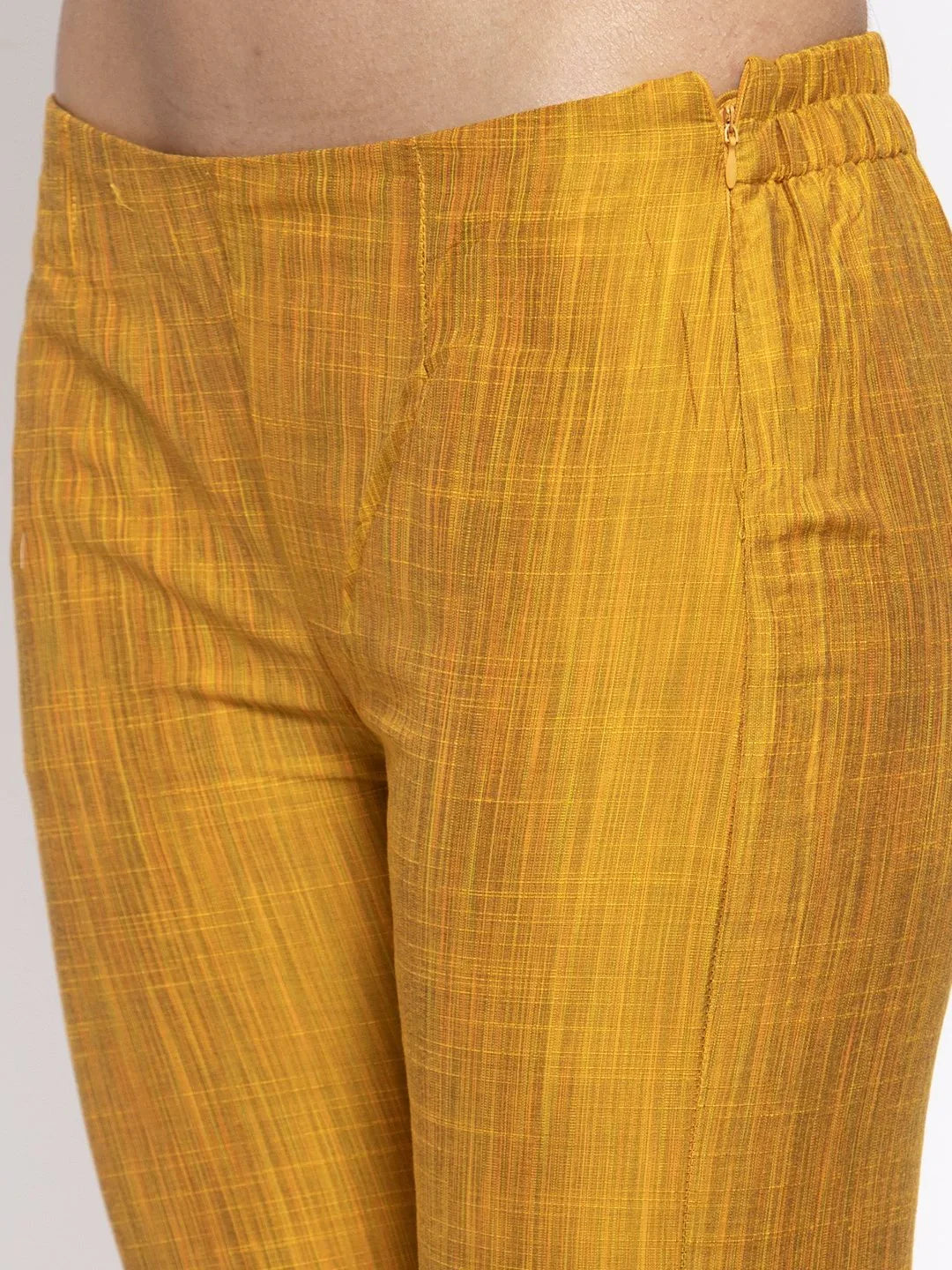 Yellow Cotton Kurta Set with Trousers | Women's Kurta Sets