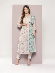 Sequin Work Belt, Flaired Kurta with trousers and dupatta