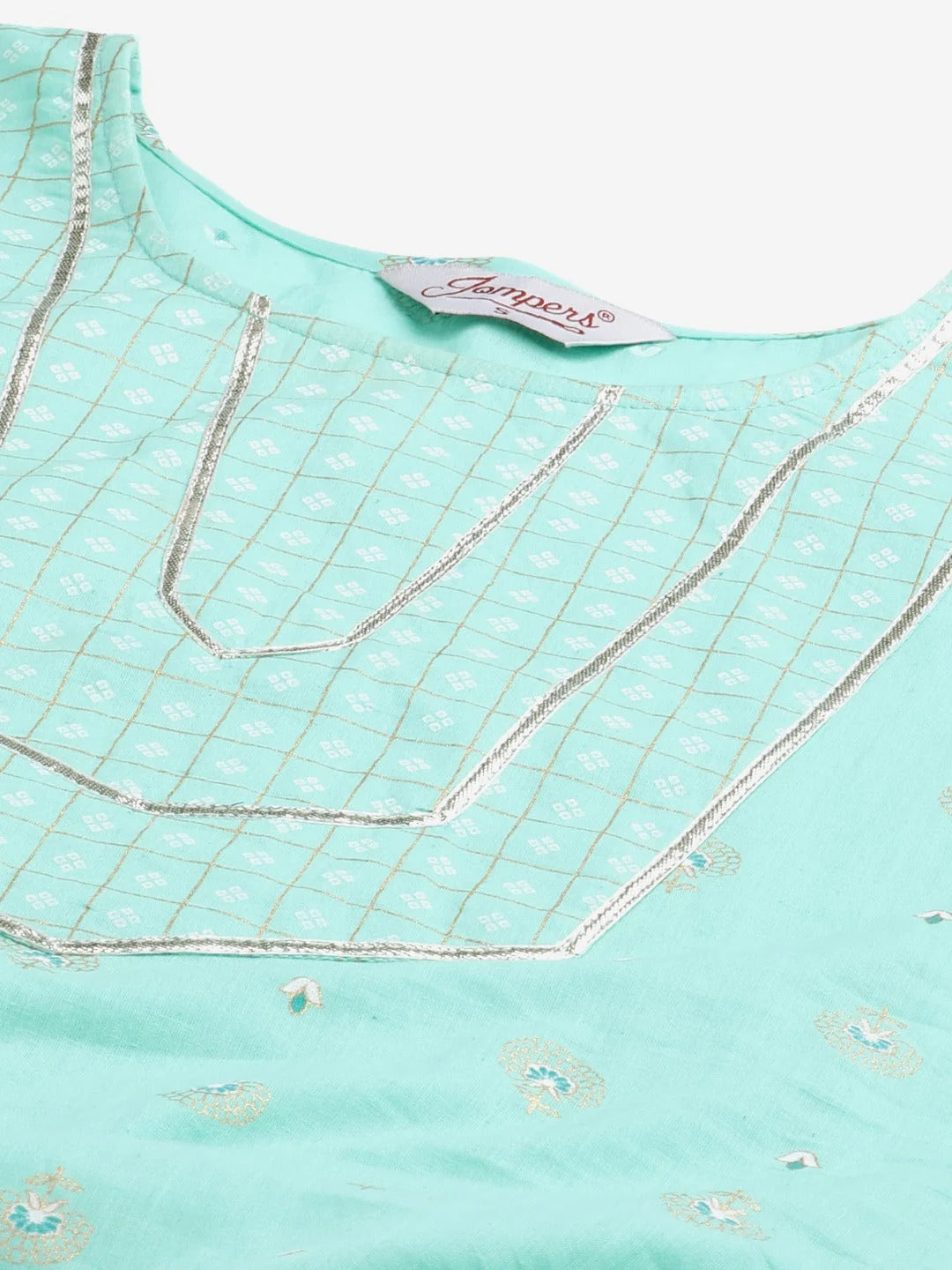 Turquoise Anarkali Kurta Set | Embroidered Indian Kurta for Women