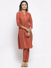 Floral Embroidered Mirror Work Silk Georgette Kurta With Trousers & Dupatta-JOKS-D34Y-1502
