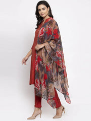Embroidered Mirror Work Kurta With Trousers & Dupatta ( JOKS D34W 1503 Peach )-JOKS-D34W-1503