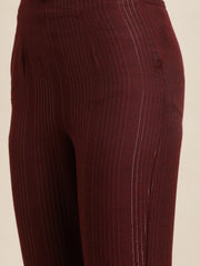 Women Pink & Beige Self-Striped Kurta with Trousers & Dupatta ( JOKS D1P 1310 Pink )-JOKS-D1P