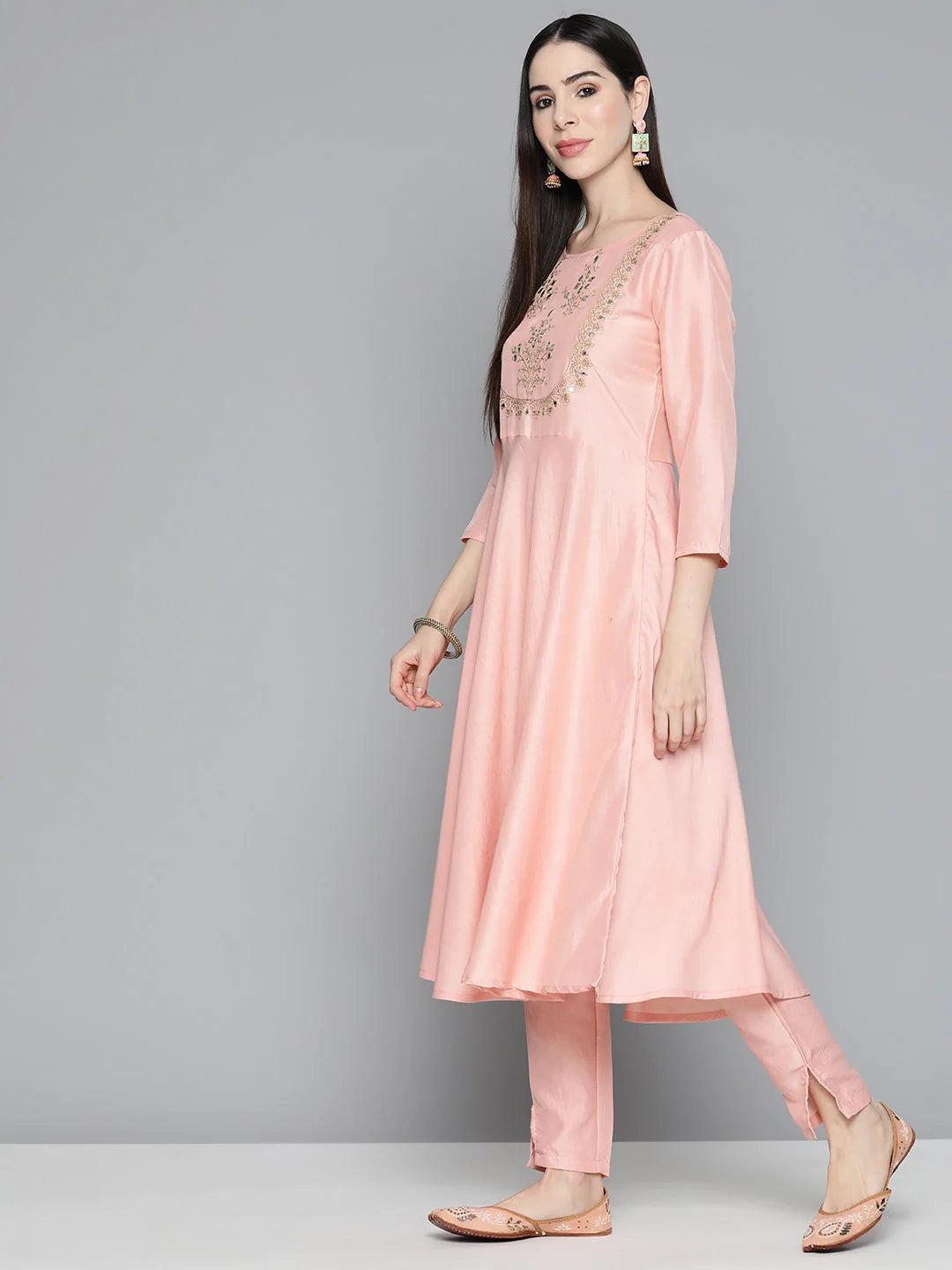 Shop Yellow Embroidered Women's Kurta Set with Dupatta | Cotton