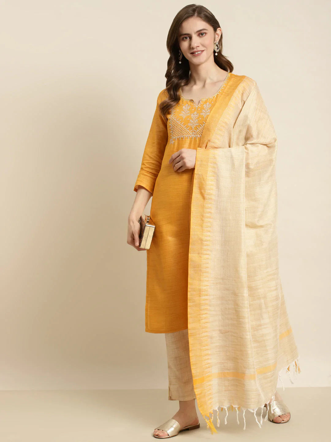 Cotton Silk Kurta Set with Dupatta | Women's Indian Kurtas