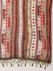 Women Yellow Self-Striped Kurta with Trousers & Floral Gorgette Dupatta ( JOKS D1Y 1310 Yellow )-JOKS-D1Y