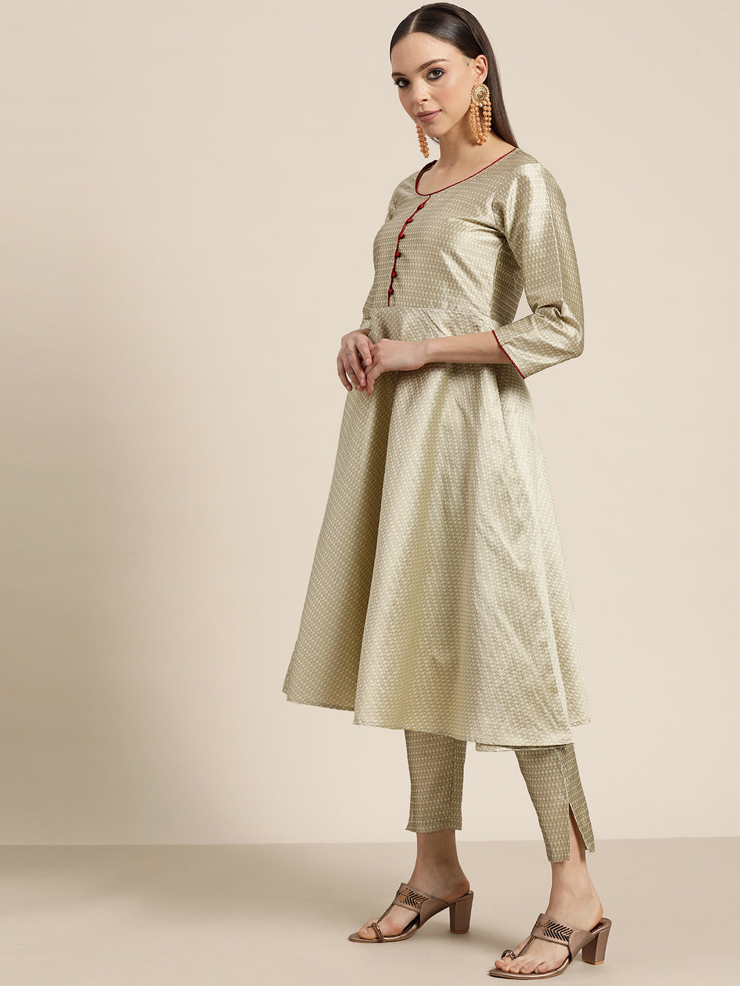 Yellow Women's Kurta Set with Floral Dupatta | Cotton Kurta Sets