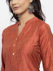 Floral Embroidered Mirror Work Silk Georgette Kurta With Trousers & Dupatta-JOKS-D34Y-1501