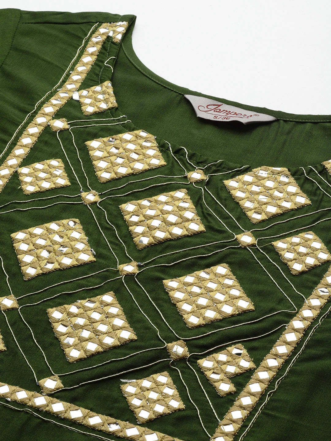 Green Embroidered Women's Kurta Set with Dupatta | Cotton