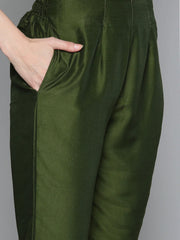 Women Green Embroidered Regular Kurta with Trousers & With Dupatta ( JOKS D30 1361 Green )-JOKS-D30-1361