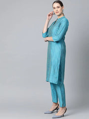 Women Dupion Silk Jacquard Kurta with Trousers & Dupatta ( JOKS D39P 1482 Purple )-JOKS-D39P-1482