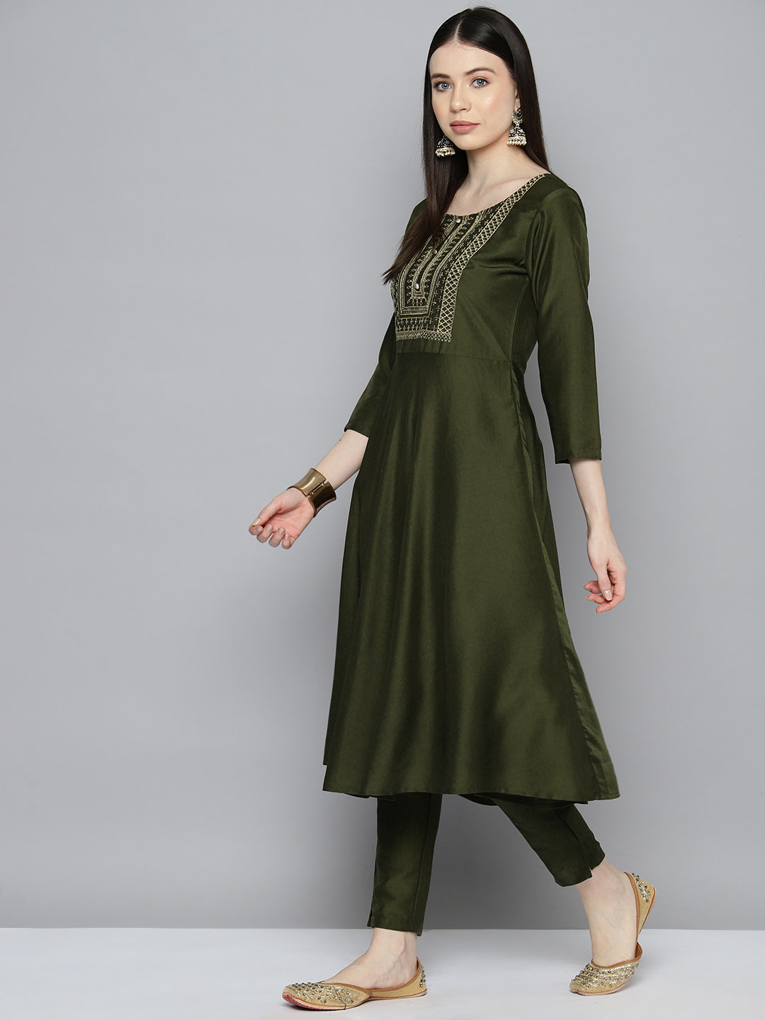 Blue & Maroon Cotton Kurta Set with Dupatta | Women's Kurtas
