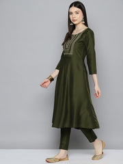 Women Blue & Maroon Printed Regular Pure Cotton Kurta with Trousers & With Dupatta ( JOKS D26R 1410 Blue )