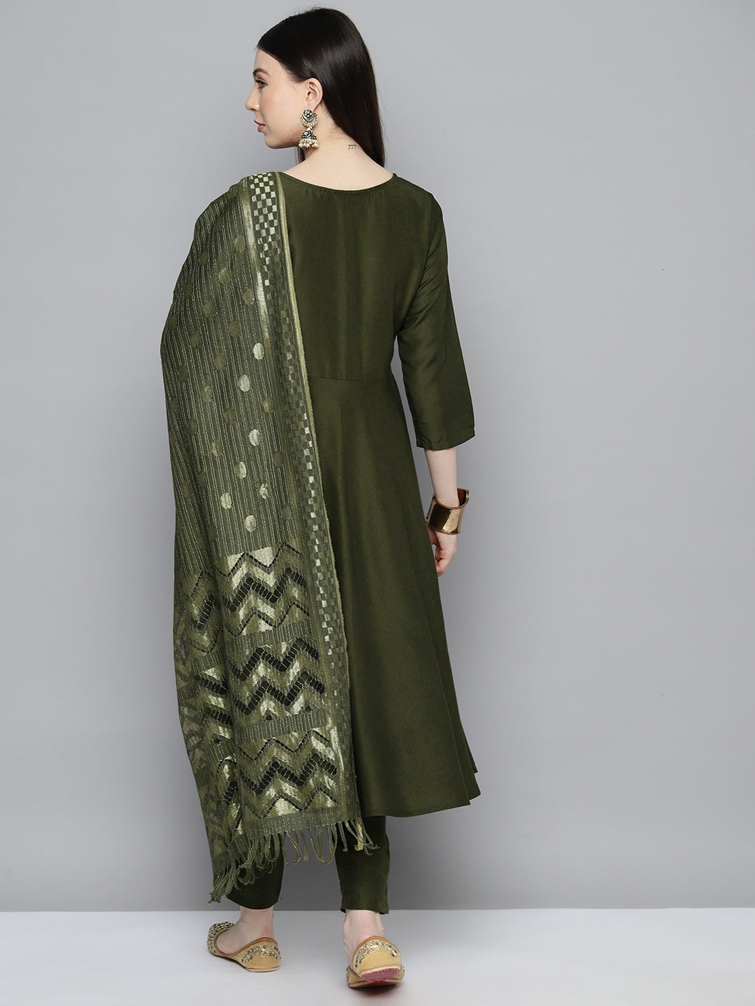 Blue & Maroon Cotton Kurta Set with Dupatta | Women's Kurtas