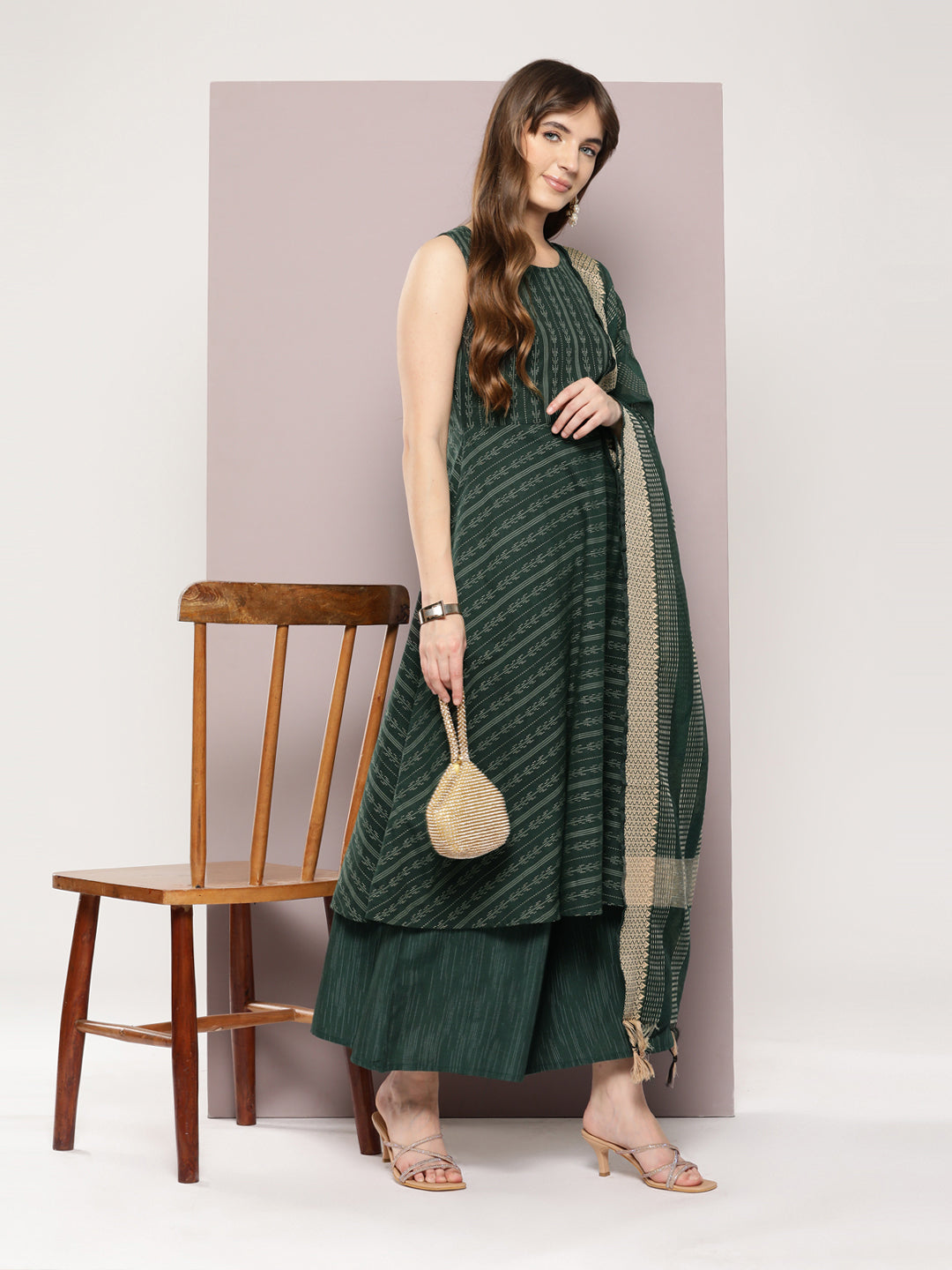 DesiQlo Women kurta sets - Green - JOKS_D56O_1546_Olive_S