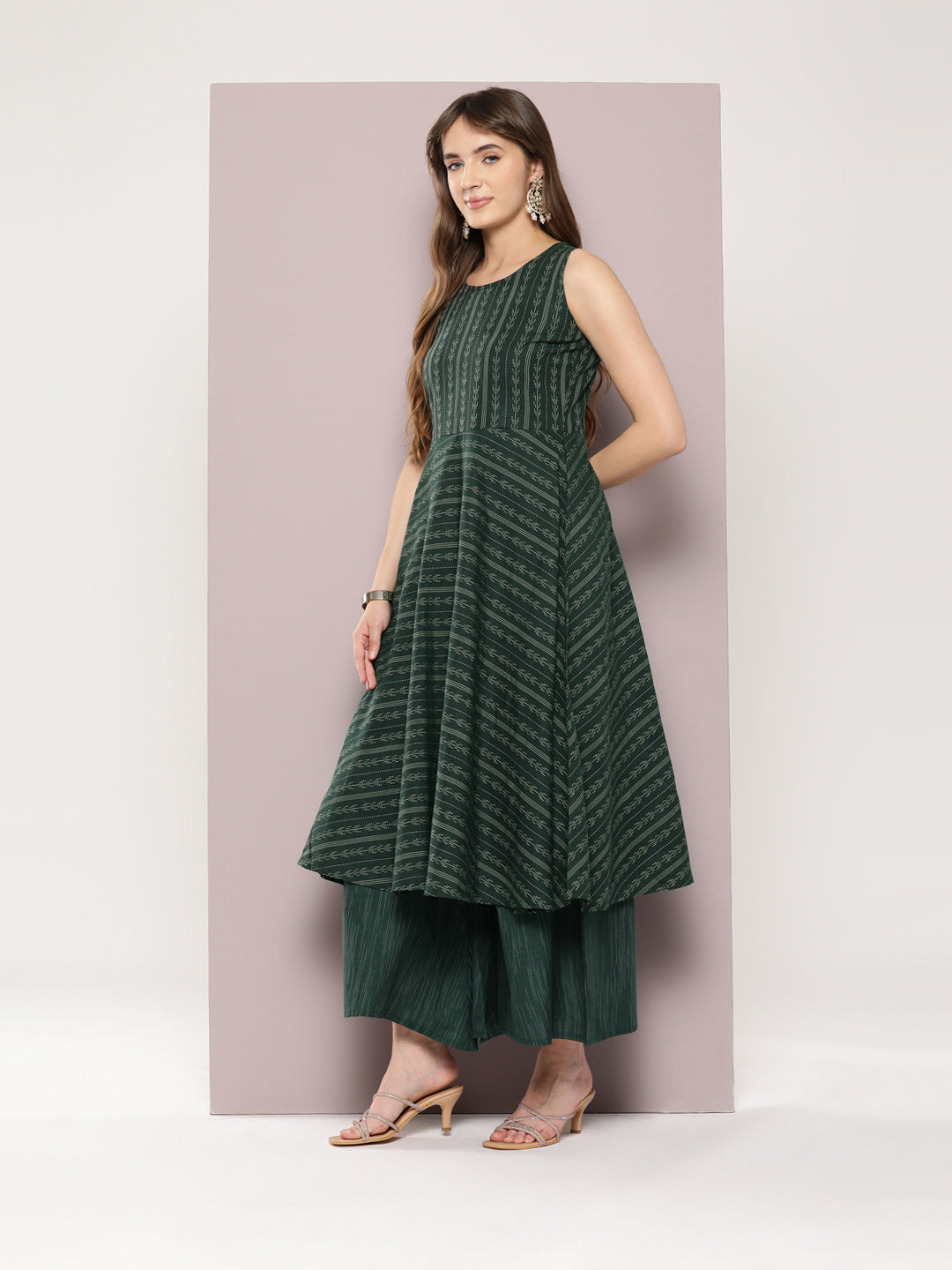 DesiQlo Women kurta sets - Green - JOKS_D56O_1546_Olive_S