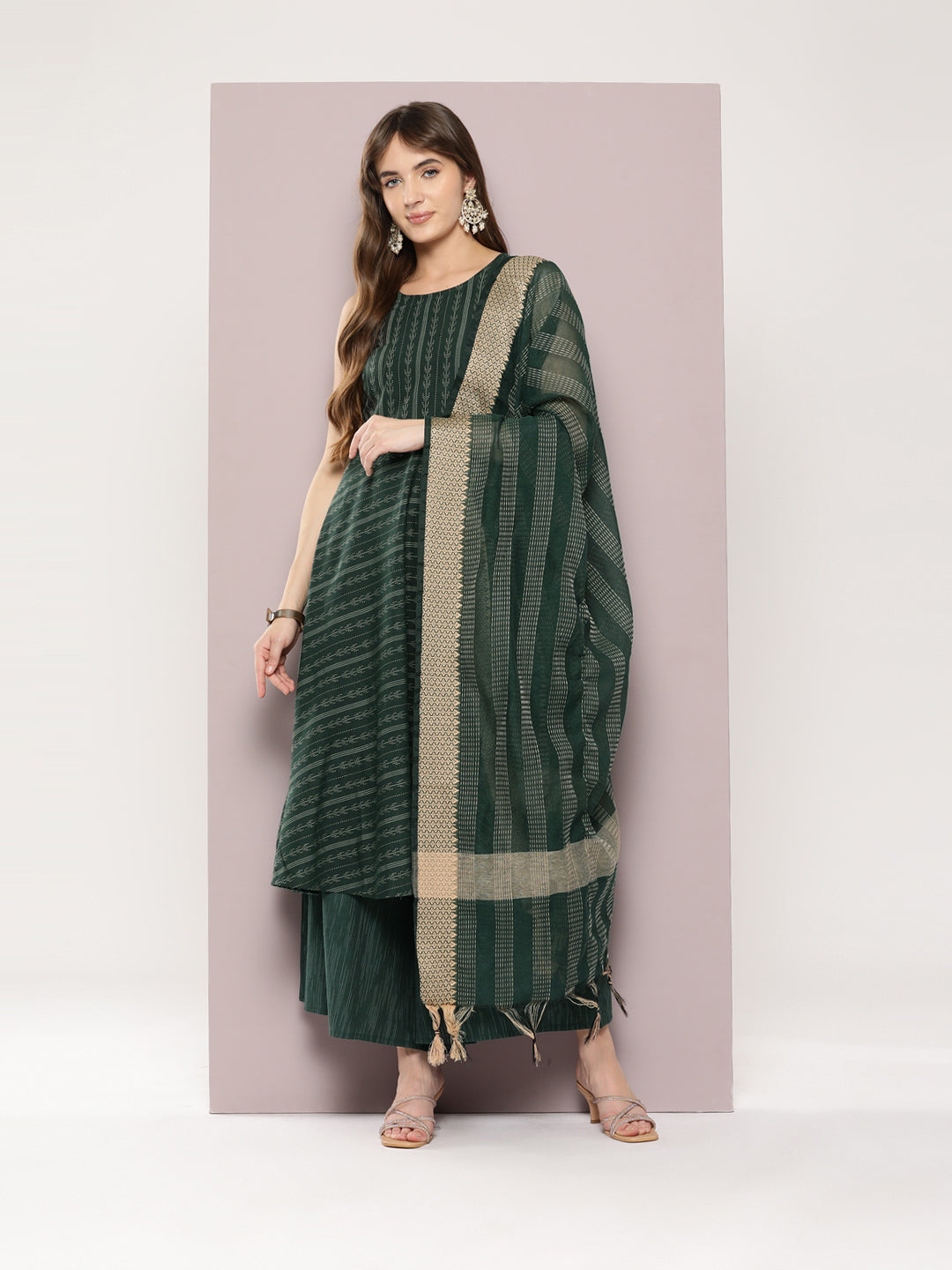 DesiQlo Women kurta sets - Green - JOKS_D56O_1546_Olive_S