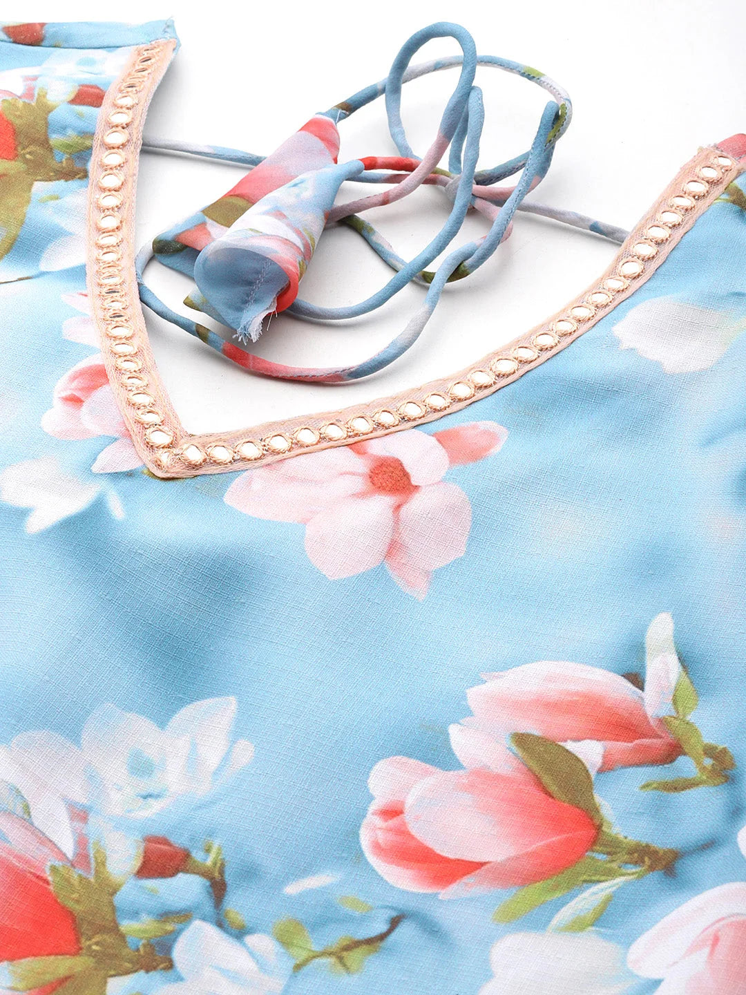 Green Cotton Kurta Set with Dupatta - Indian Women's Kurta