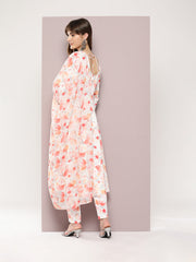 Women Red & Off-White Ethnic Motifs Printed Kurta with Trousers & Dupatta ( JOKS D23R 1401 Red )