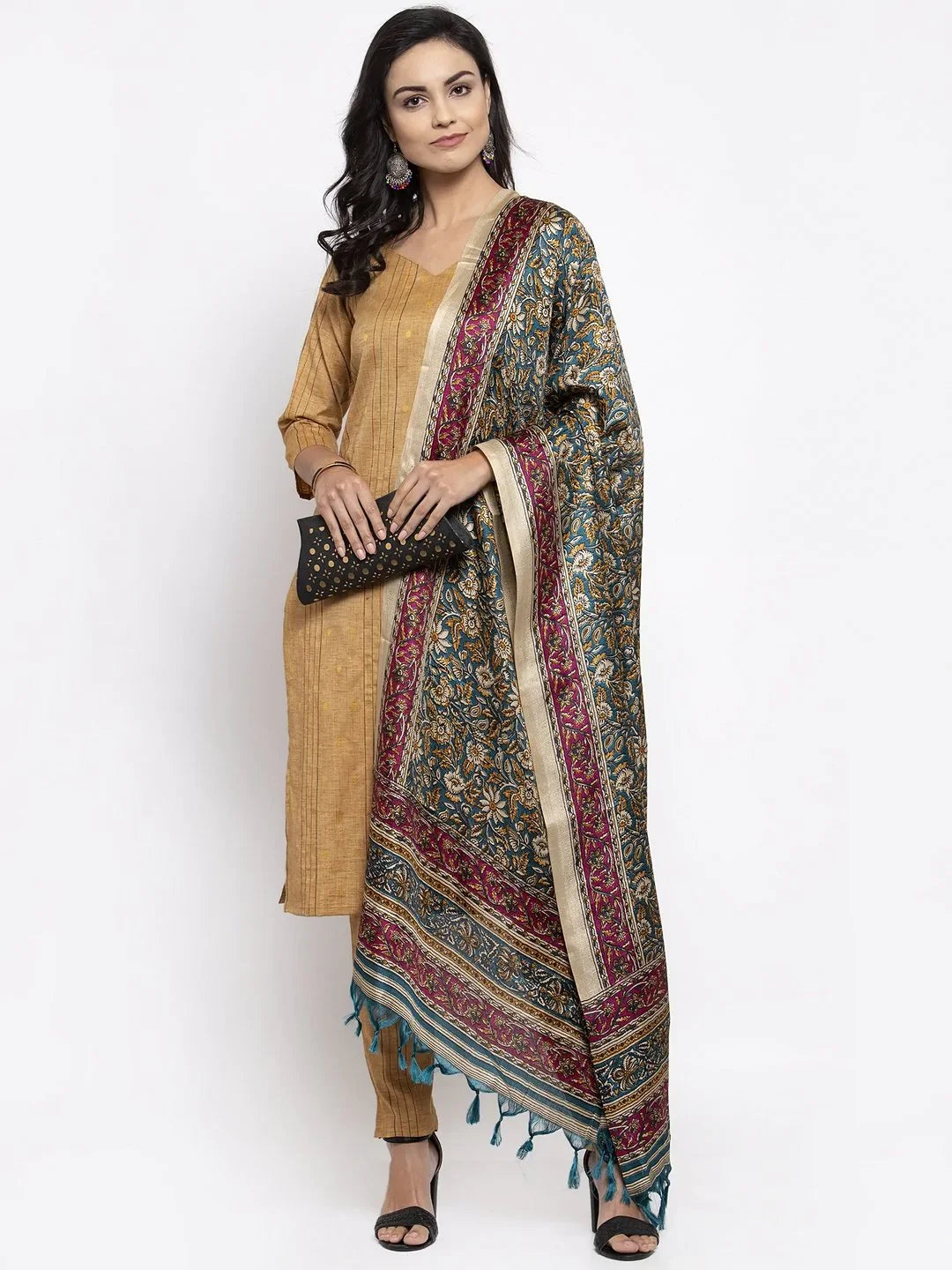 DesiQlo Women Kurta sets - Gold - JOKS_D5G_1317_Golden_S