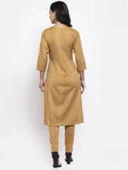 Women Blue & Green Self-Striped Kurta with Trousers & Floral Georgette Dupatta ( JOKS D3B 1310 Blue )-JOKS-D3B-1310