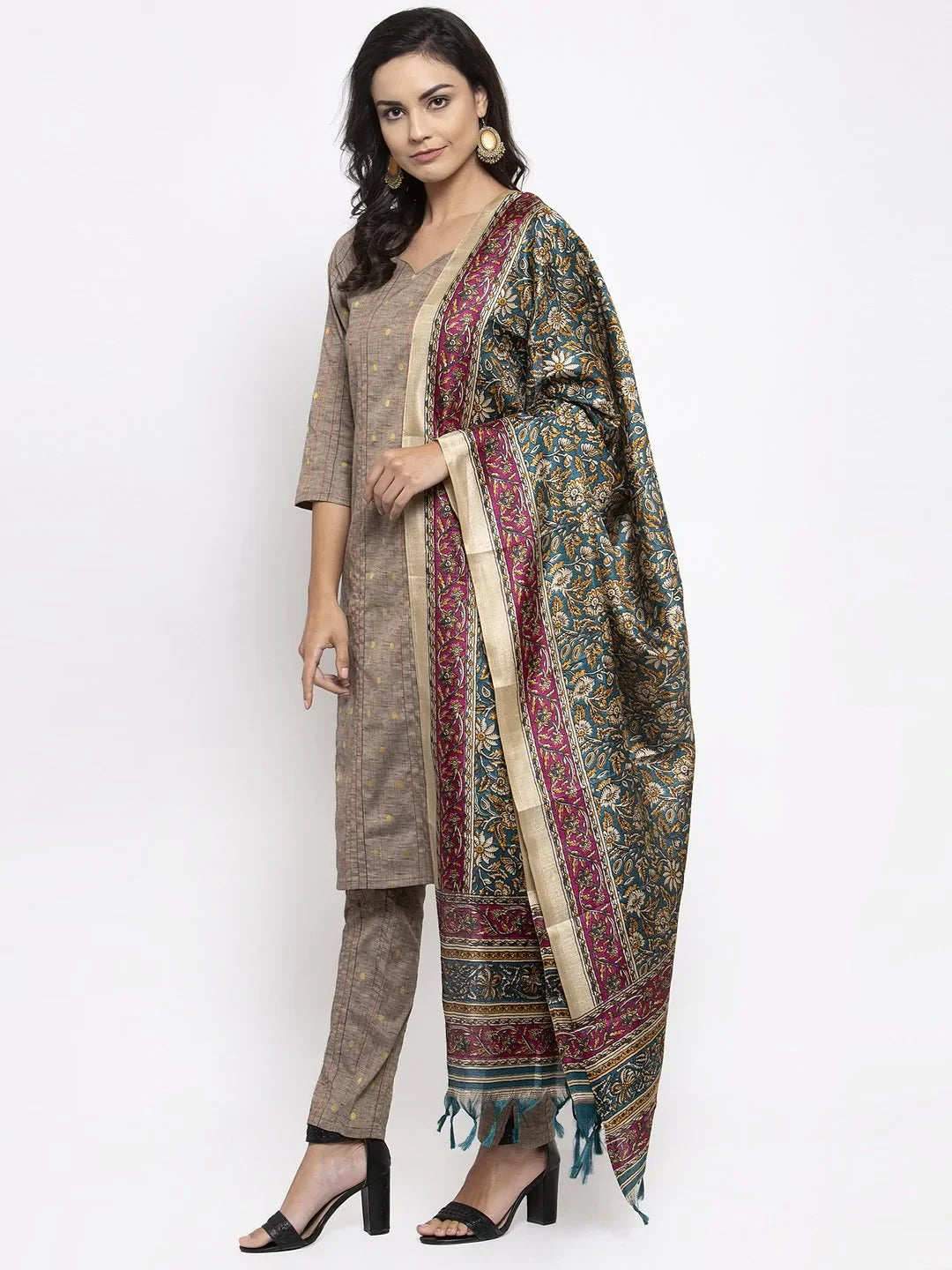 Floral Embroidered Kurta Set - Silk Georgette Anarkali Kurta