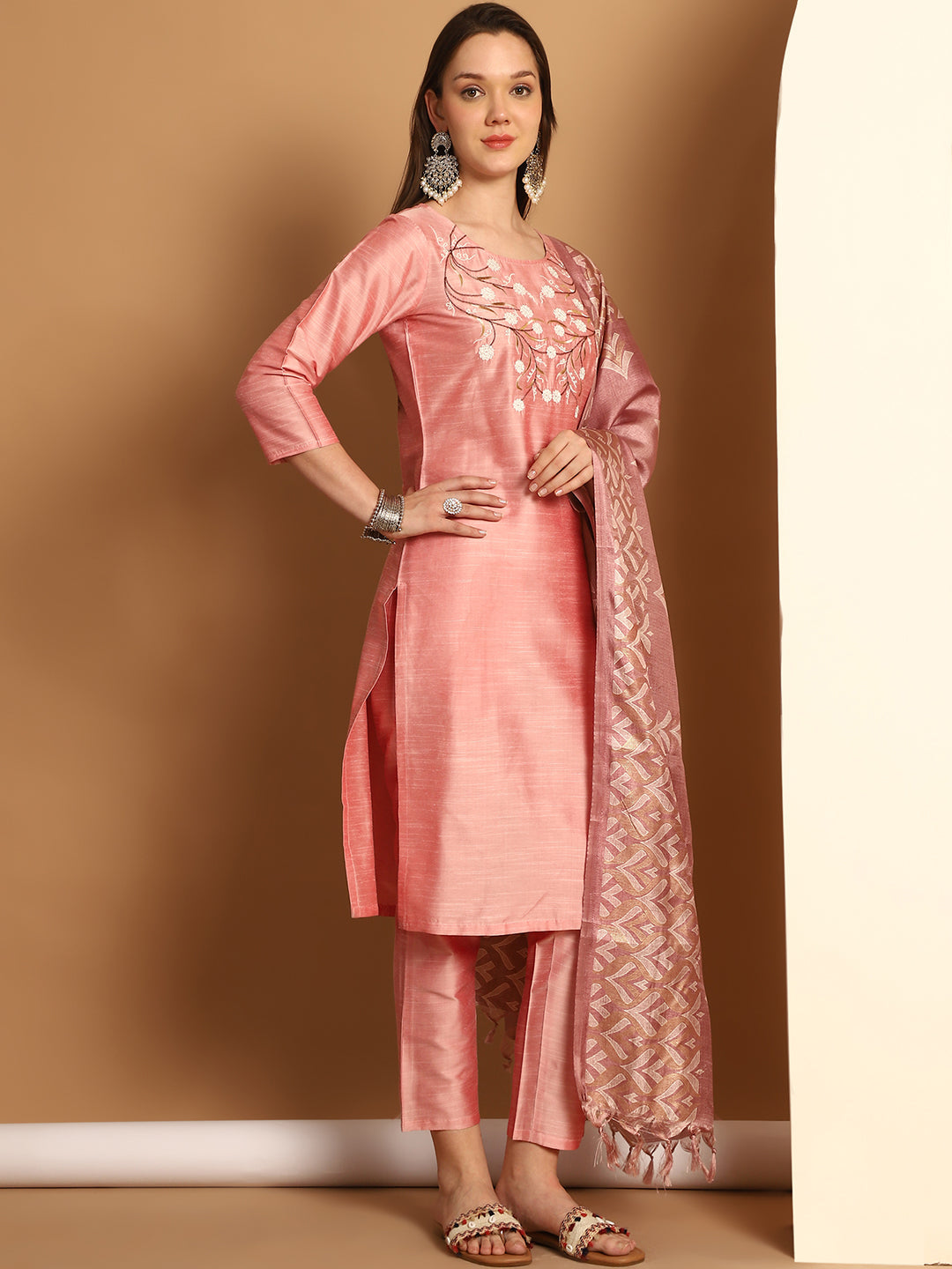 Red Printed Cotton Kurta Set with Dupatta | Indian Kurta Sets