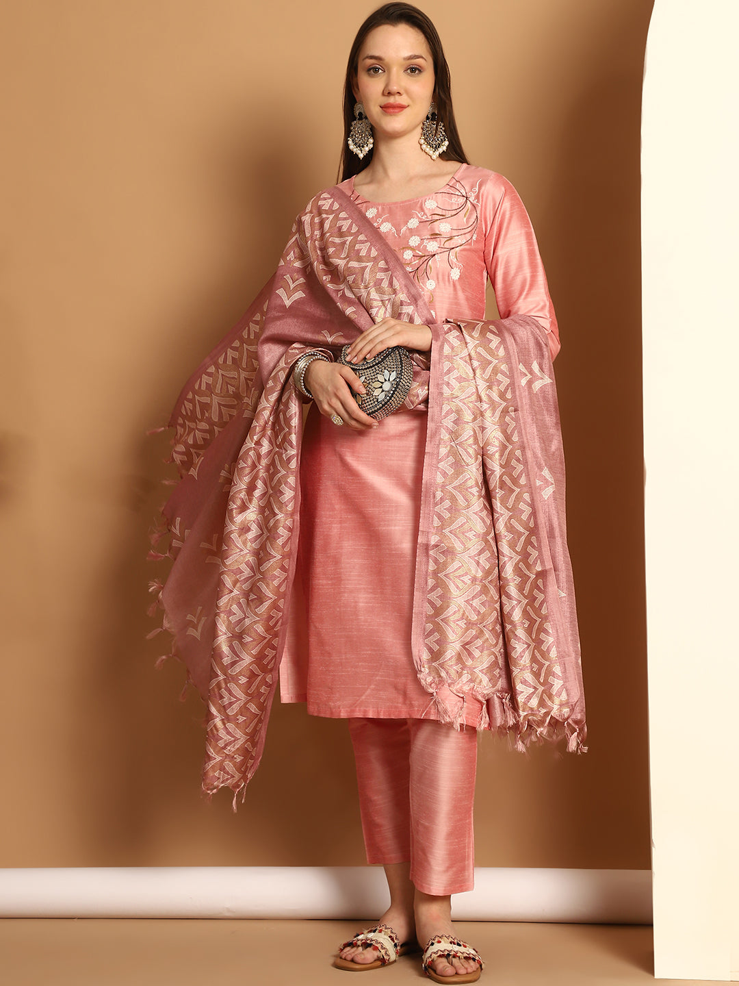 Red Printed Cotton Kurta Set with Dupatta | Indian Kurta Sets