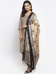 Printed Kurta with Trousers & With Dupatta ( JOKS D33M 1455 Grey )-JOKS-D33M-1455
