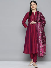 Women Blue & Green Ethnic Motifs Printed Pure Cotton Kurta With Trousers & Dupatta