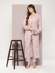 Sequin Work Shrug with digital print Top and bottom-JOKS-S-1540