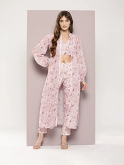 Sequin Work Shrug with digital print Top and bottom-JOKS-S-1540