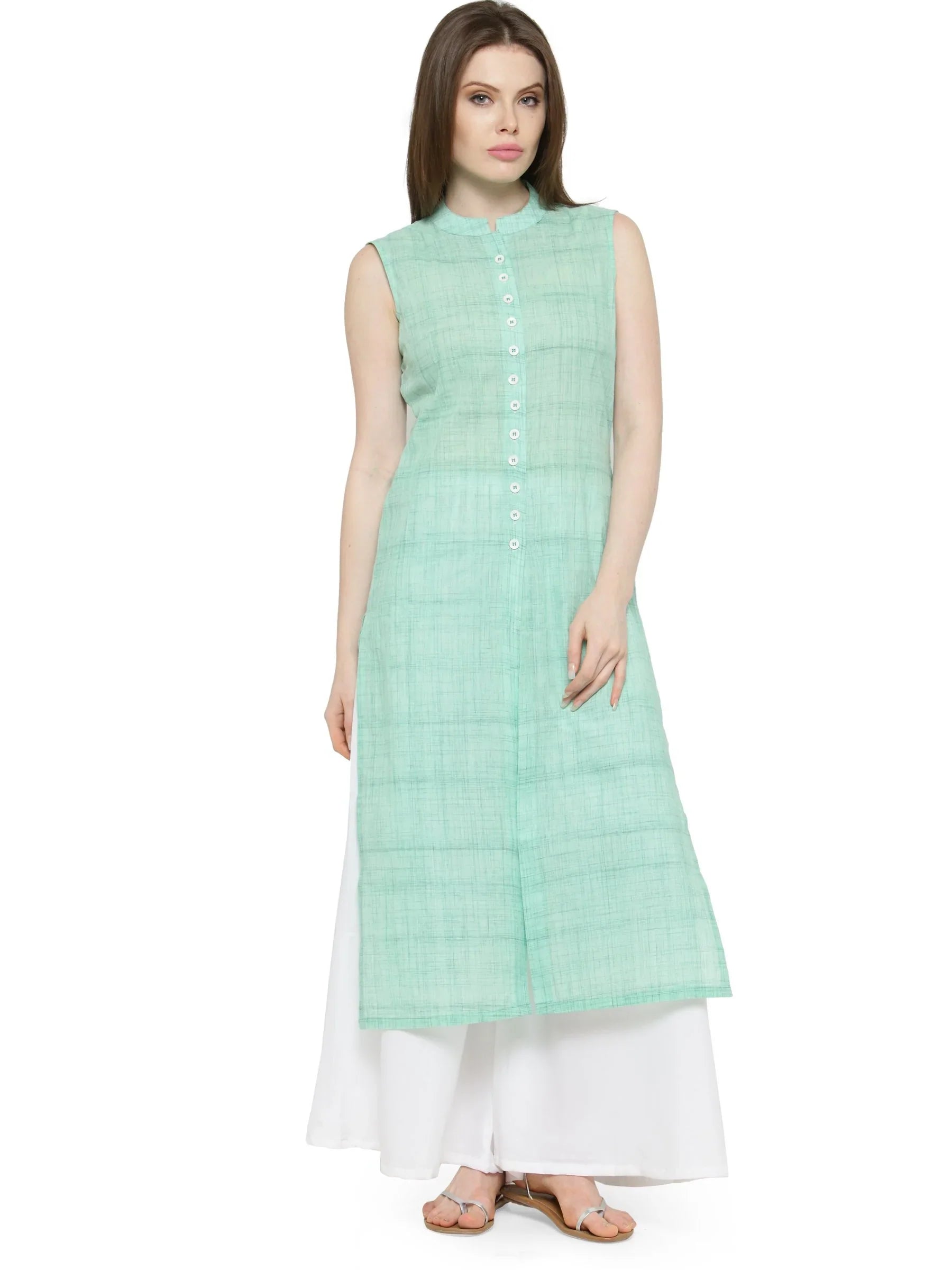 Green Solid Straight Kurta | Elegant Indian Kurta Ladies Style
